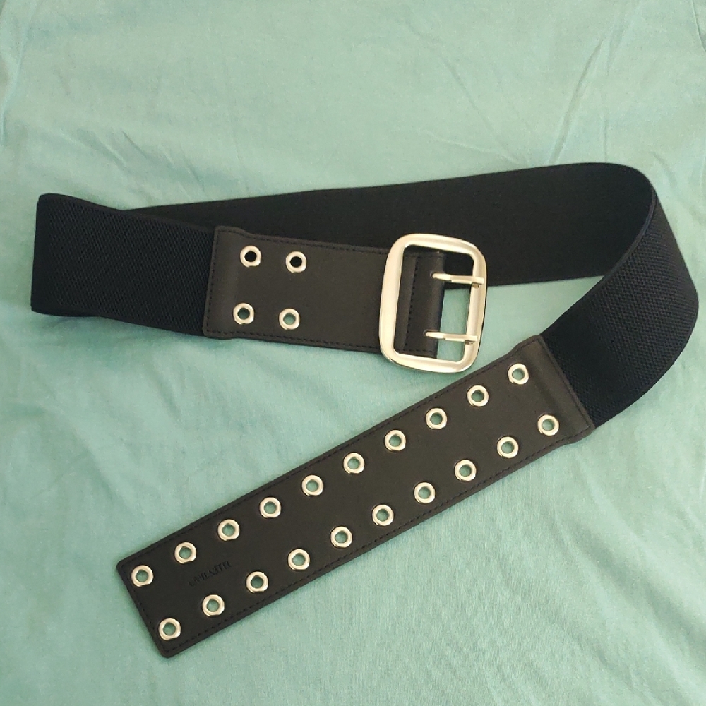 Ellen Tracy Black and Silver Statement Belt
